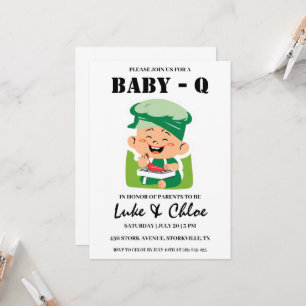 Moderne Grillen Baby Dusche Einladungen