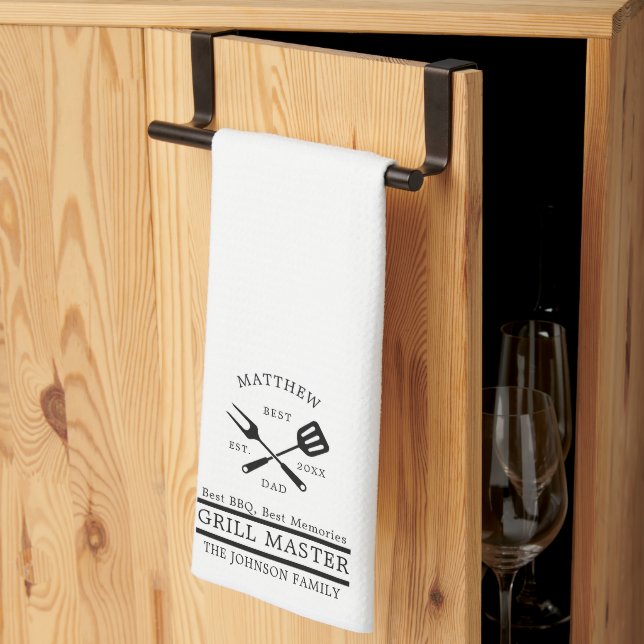 Moderne GRILLEN Grill Master Fathers Day Geschenke Geschirrtuch (Drittel gefaltet)