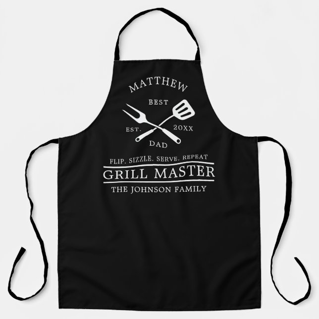 Moderne GRILLEN Grill Master Fathers Day Geschenke Schürze (Vorderseite)