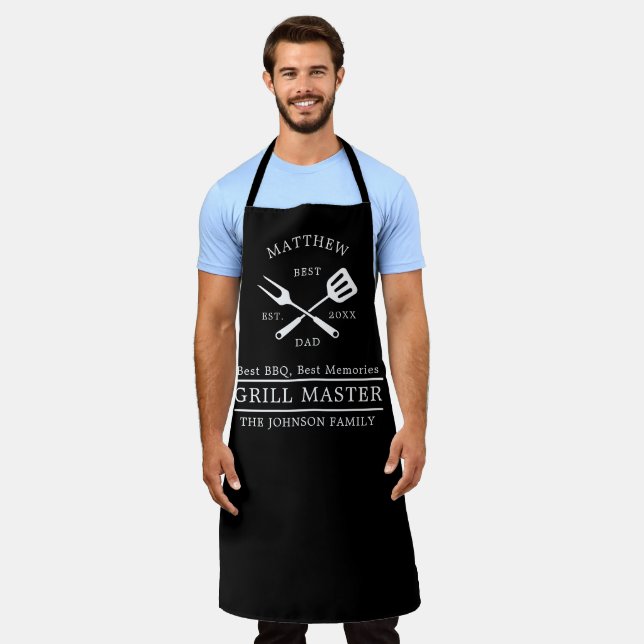 Moderne GRILLEN Grill Master Fathers Day Geschenke Schürze (Getragen)
