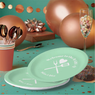 Moderne GRILLEN mit Solid Mint Green BABY-Q Baby S Pappteller