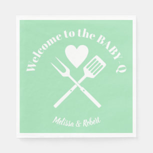 Moderne GRILLEN mit Solid Mint Green BABY-Q Baby S Serviette