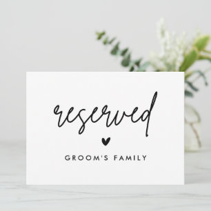 Moderne Groom Familie Hochzeit vorbehalten Zeichen Ankündigung