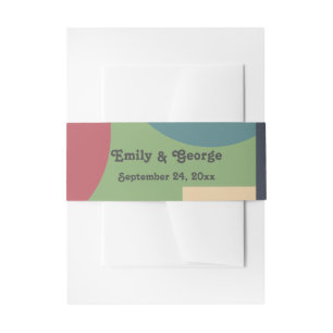 Moderne Groovy Abstrakt Chic Retro Hochzeit Einladungsbanderole