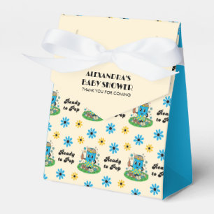 Moderne Groovy Daisy Blau Gelb Sie ist bereit zu p Geschenkschachtel
