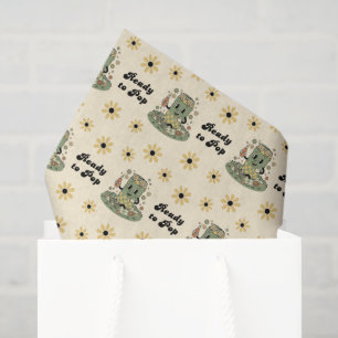 Moderne Groovy Daisy Salbei Grün Sie ist bereit zu Seidenpapier