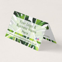 Moderne große Blätter aus grüner Palme Visitenkarten