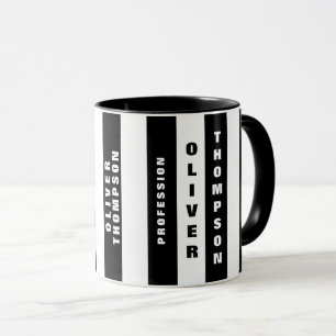 Moderne, große schwarze Streifen Elegant Tasse