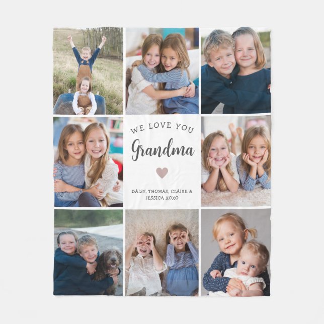 Moderne Großmutter für benutzerdefinierten Text, 8 Fleecedecke (Vorderseite)