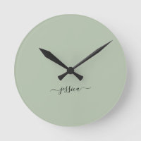 Moderne, grün geschriebene Bezeichnung große Uhr