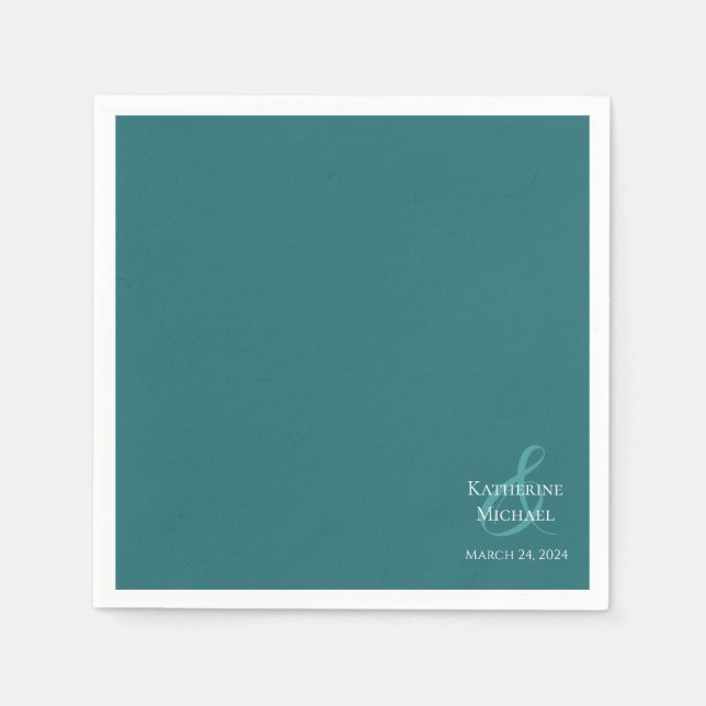 Moderne Grün-Hochzeit- Serviette (Vorderseite)