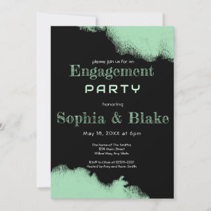 Moderne Grün- und Schwarze-Fun-Engagement-Partei Einladung