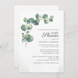 Moderne Grünanlage Eucalyptus Couples Kinderdusche Einladung