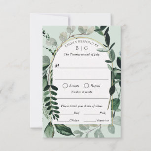 Moderne Grünanlage Gartenhochzeit UAWG RSVP Karte