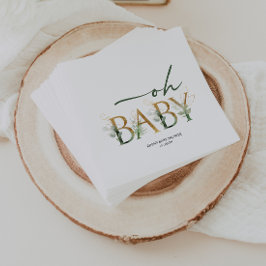 Moderne Grünanlage und Gold Baby Dusche Napkins Serviette