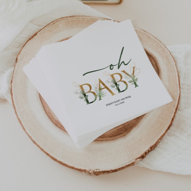 Moderne Grünanlage und Gold Baby Dusche Napkins Serviette (Von Creator hochgeladen)