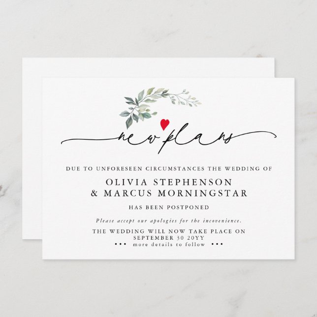 Moderne Grünanlagen - Aufgehobene Veranstaltungen  Einladung (Vorne/Hinten)