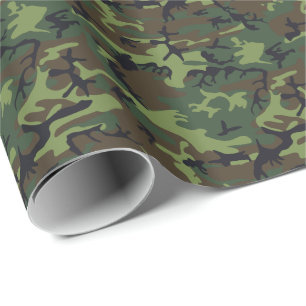 Moderne Grünbraune Schwarzjagd Camouflage Camoufla Geschenkpapier