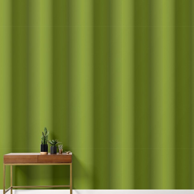 Moderne grüne 3D-Effekt-Streifen Tapete (Hausflur)