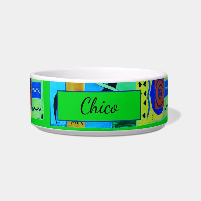 Moderne grüne Abstrakte Inspiration aus Matisse Napf (Vorderseite)