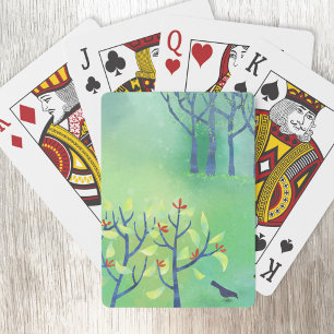 Moderne grüne Abstrakte Landschaft Spielkarten