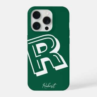 Moderne grüne Anfangsbuchstabe-minimale Case-Mate- iPhone 15 Pro Hülle