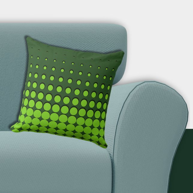 Moderne grüne Aufstiegshälfte Kissen (Modern Green Ascending Halftones Throw Pillow)