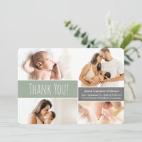Moderne grüne Begrüßungs-Zuhause Baby-Kinderfoto-C
