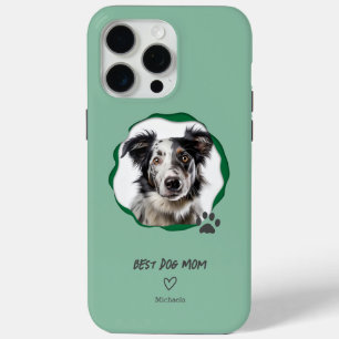 Moderne grüne beste Hundemutter-Foto Case-Mate iPhone Hülle