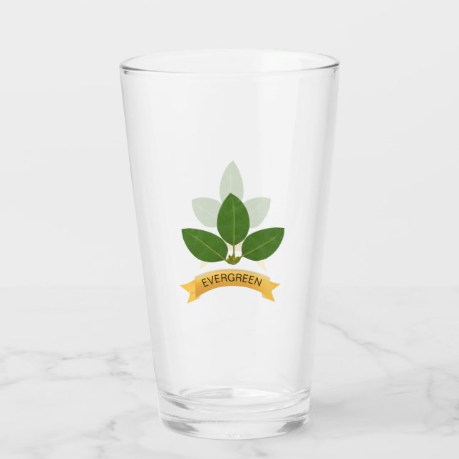 Moderne grüne Blätter Glas (Rückseite)