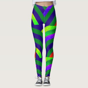 Moderne, grüne/blaue Chevronen Leggings