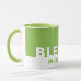 Moderne grüne BLESSED im Namen Jesu Christlich Tasse