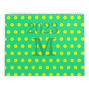 Moderne grüne Blume Kalender