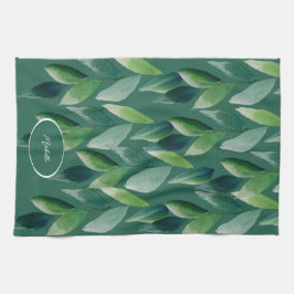 Moderne grüne Bohemische Natur Geschirrtuch