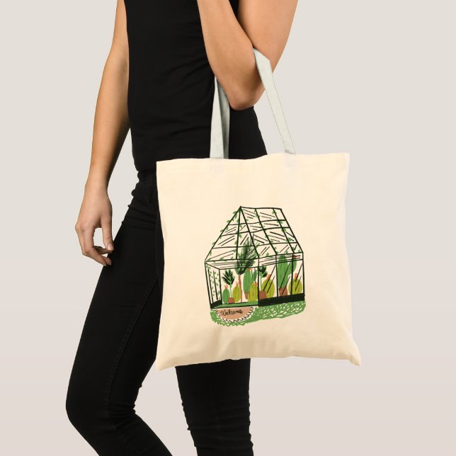 Moderne Grüne Botanische Gewächshaus Tragetasche (Vorderseite (Produkt))
