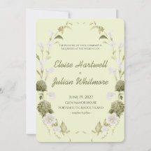 Moderne grüne botanische Hochzeitseinladung
