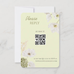 Moderne grüne botanische QR-Code-RSVP-Karte RSVP Karte