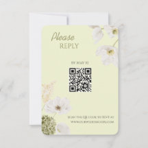 Moderne grüne botanische QR-Code-RSVP-Karte