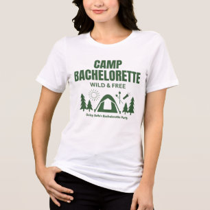 Moderne grüne Camp-Junggesellinnen-Wocheende Tri-Blend Shirt