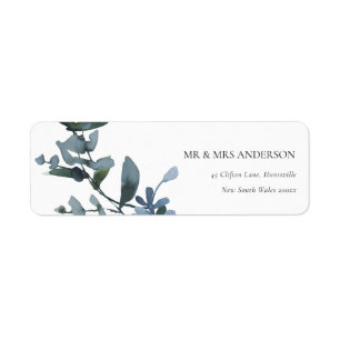 MODERNE GRÜNE EUCALYPTUS FOLIAGE WATERCOLOR ADRESS