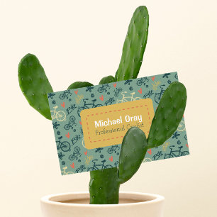 Moderne grüne Fahrräder Muster Berufliche Fahrradf Visitenkarte