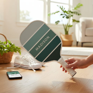 Moderne grüne Farbblock-Personalisierung Pickleball Schläger