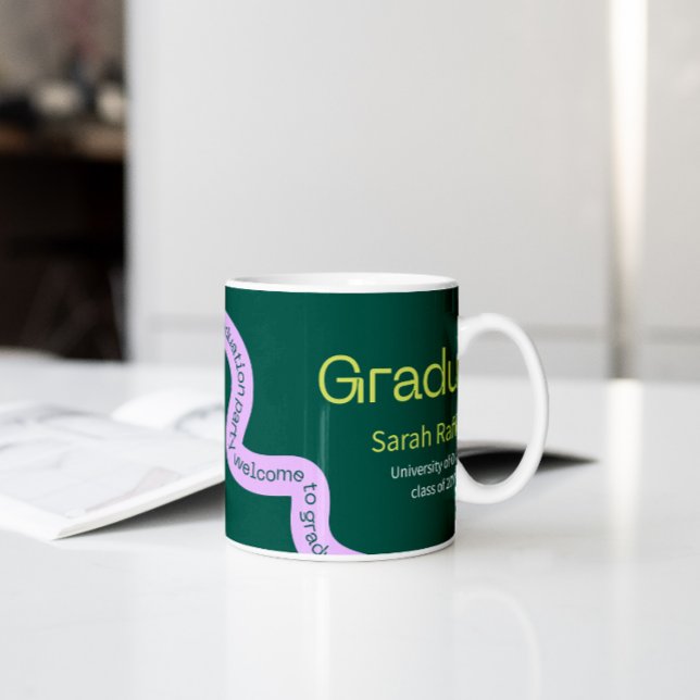 Moderne grüne, farbige Typografie Abschluss Tasse (Von Creator hochgeladen)