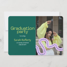 Moderne grüne farbige Typografie-Einladung Einladung