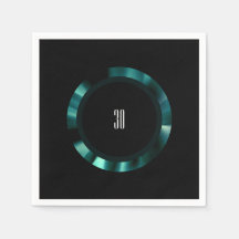 Moderne grüne Flora - Schwarzes Akzent Papier