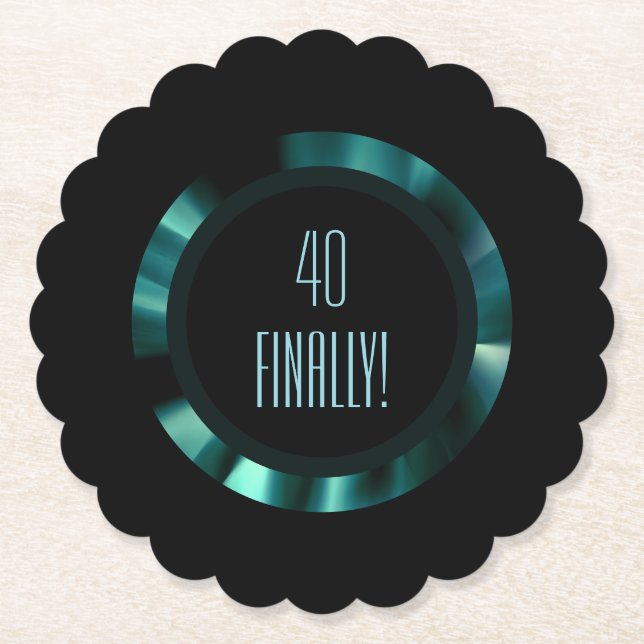 Moderne grüne Flora - Schwarzes Akzent Papier Untersetzer (Vorderseite)