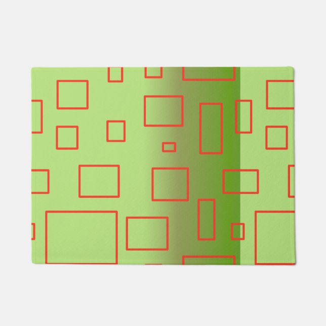 Moderne grüne geometrische Design-Türmatte Fußmatte (Vorderseite)