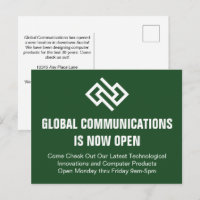 Moderne grüne Geschäftseröffnungs-Werbung