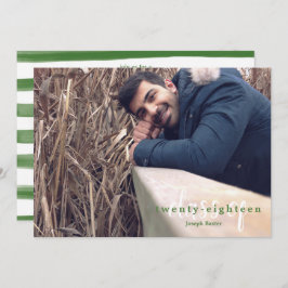 Moderne, grüne gestrichene Streifen Klasse der Ein Einladung