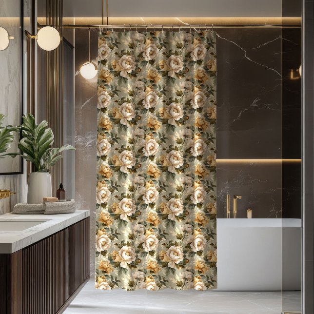 Moderne grüne goldene Vorhang Lux Botanical Akzent (Modern Green Gold Curtain Lux Botanical Accent)